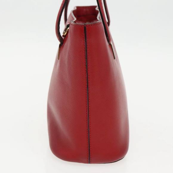 CELINE Hand Bag Leather 2way Red Gold Auth fm3963 - Picture 4 of 16